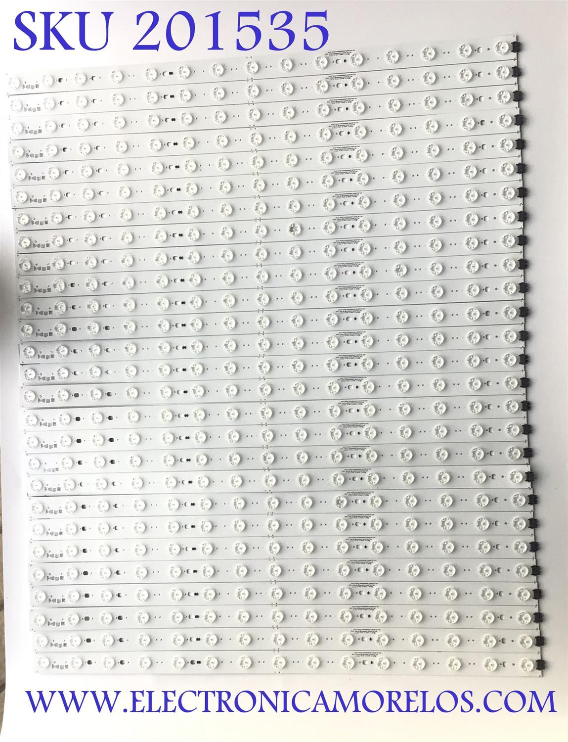 KIT DE LED'S PARA TV LG ((INCOMPLETO SOLO 27 PIEZAS)) / NUMERO DE PARTE EAV64992501 / SSC_Y20_SLIMDTR_65NANO99_S / E469119 / SSC_Y20_SLIMDRT_65NANO99(CASE1)_REV00_191125 / PANEL HC650DAD-SLCAA-2142 / MODELO 65NAN099UNA / 65NANO99UNA / 65NANO99UNA.AUSWLJR